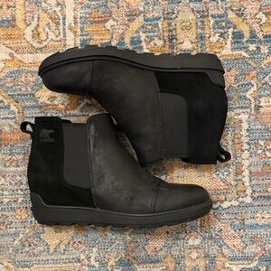 Sorel Women's Black Wedge Ankle Boots